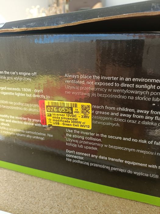 Green Cell - Inversor 12v > 230V onda sinusoidal pura 3000W