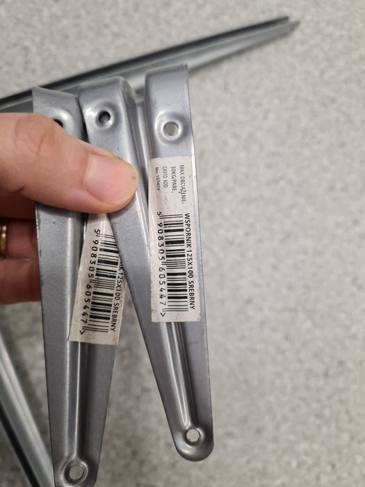 4 podpórki do półek, aluminiowe