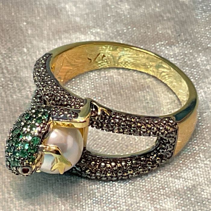 Anel prata 925 banhada a ouro medi,21 m