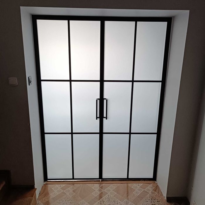 Drzwi loft stalowo-szklane na wymiar | Drzwi industrialne | Producent