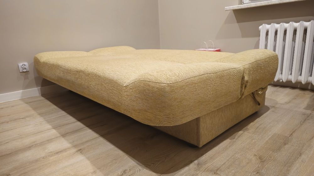 Kanapa rozkładana z kufrem jasny brąz