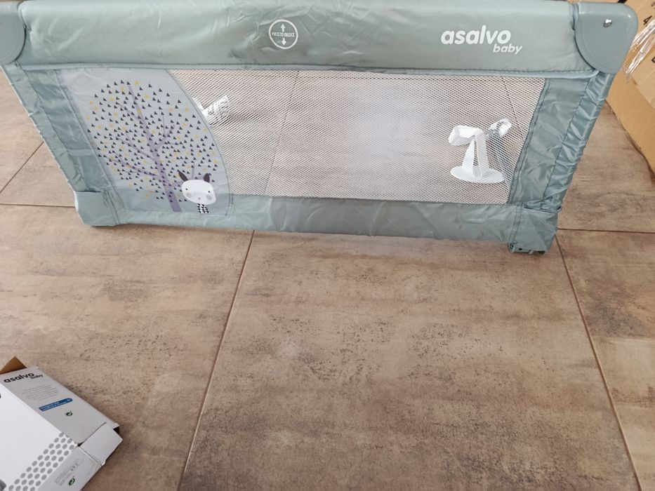 Asalvo baby 90 cm Nordic Bear barierka łóżka szara