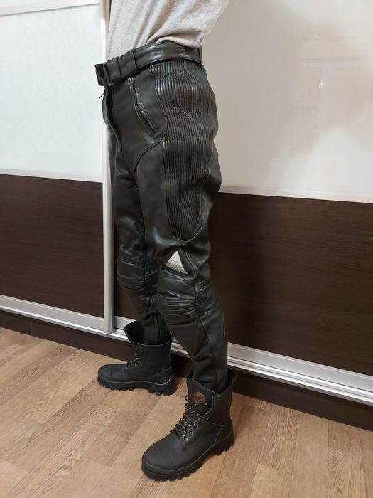 Штаны мото женские кожа