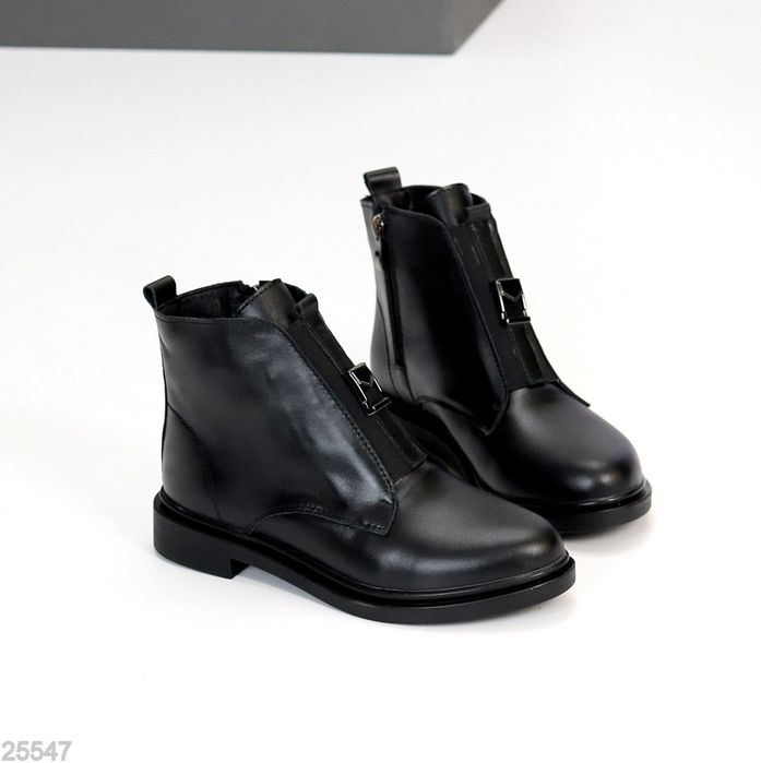 Жіночі черевики шкіряні зимові чорні