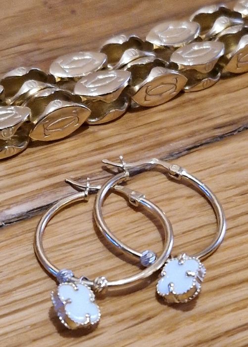 ZŁOTE DAMSKIE kolczyki Van Cleef 14k. 585pr.