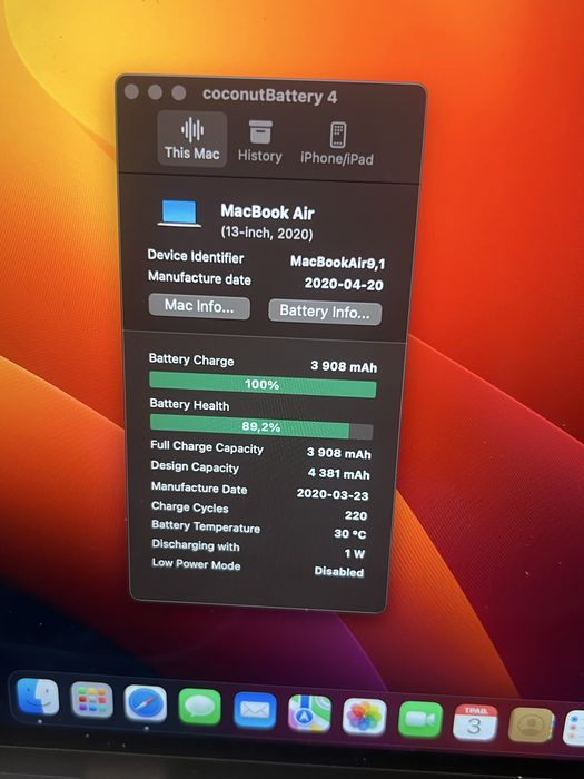 Ноутбук Apple MacBook Air 13 2020 | i3 | 8GB | 256GB | Touch ID