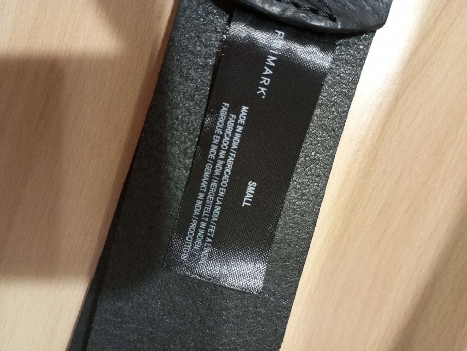 Primark Czarny skórzany pasek męski rozm.S/72-86