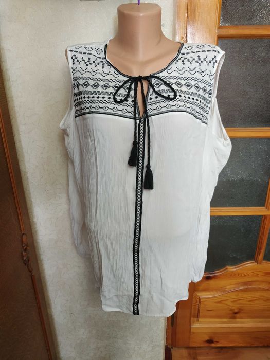 Жіноча вишиванка, дизайнерська блузка бохо F&F UK 22, EUR 50-52 розмір