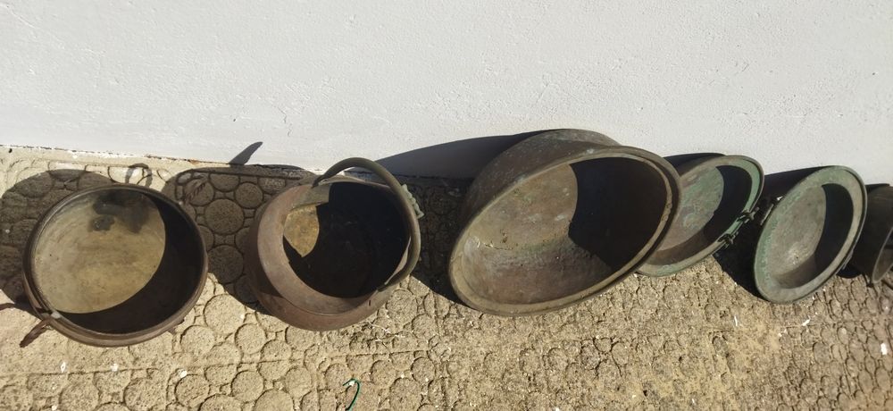 Cobre braseiras leiteira panelas