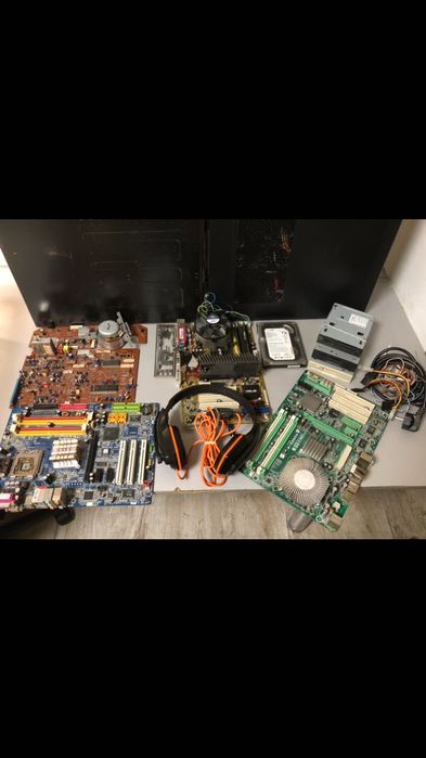 2 ПК повний комплект монітор клавіатура миш килим кабелі та запчастини