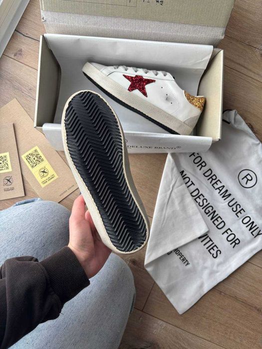 Кеды Golden Goose Glitter Star Gold Red ОРИГИНАЛ