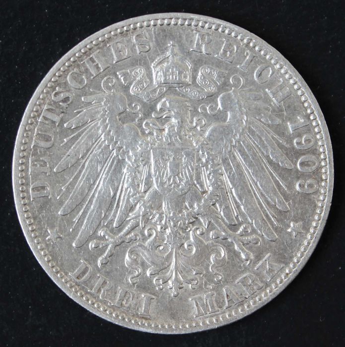 монета 2,3 марки 1903,1908,1909,1911 года