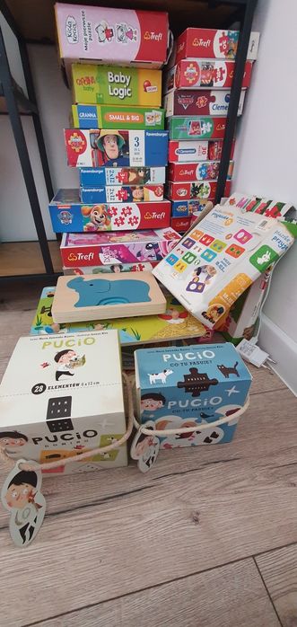 Puzzle, układanki i inne duży zestaw