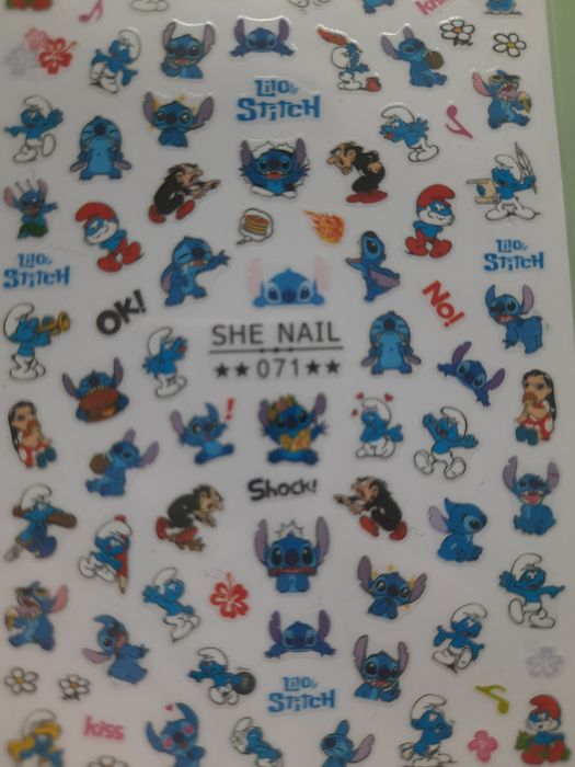 Naklejki na paznokcie Stitch