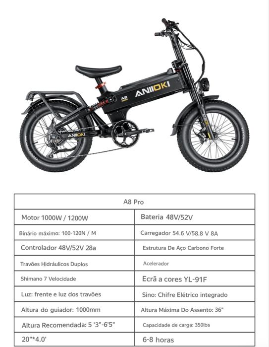 Aniioki A8 pro max 52 v - 60 ah