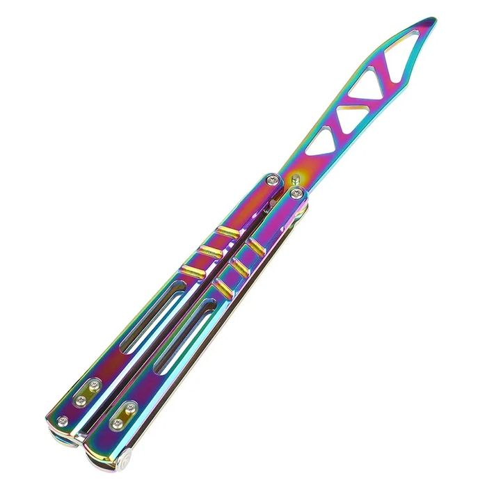 Nóż treningowy Rainbow tępy nóż motylkowy