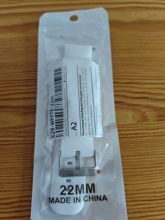 Pasek do zegarka 22mm biały silikon