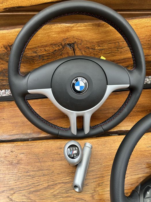 Бмв спорт руль, м ручка мкпп,перешитий в шкіру