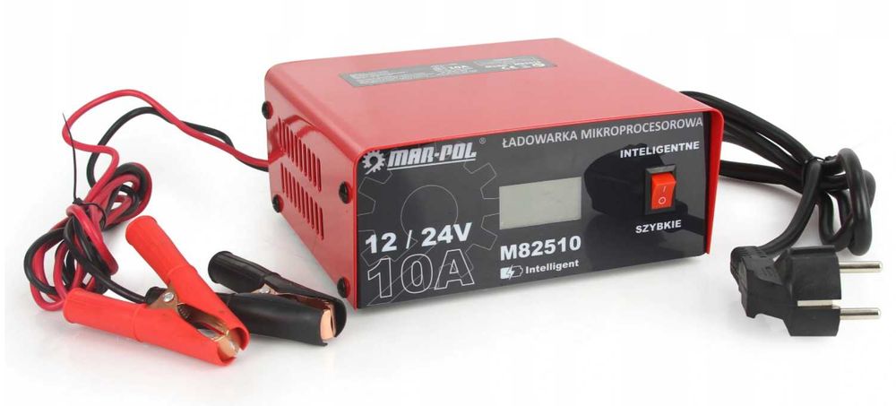 Prostownik MIKROPROCESOROWY Akumulator ładowarka 10 amper 12/24