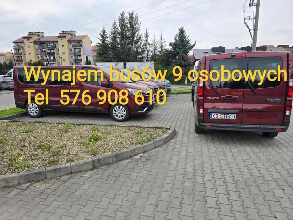 Wynajem krótko i długoterminowy Busów 9 osobowych i osobówek