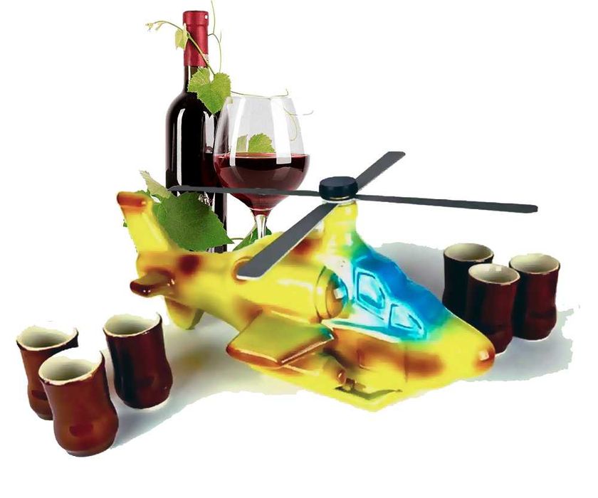 Бутылка-сувенир из серии военный вертолет