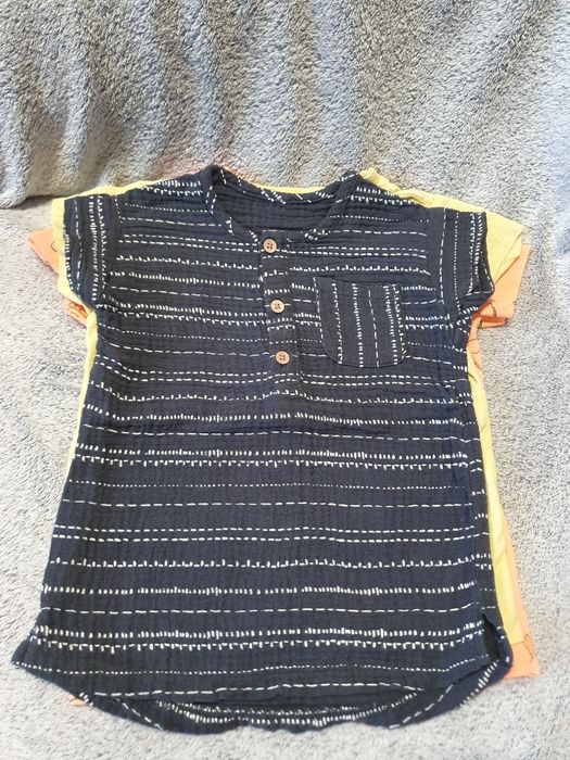 Koszulka 3x, morskie zwierzęta, paski, lody, Matalan, George, r.80