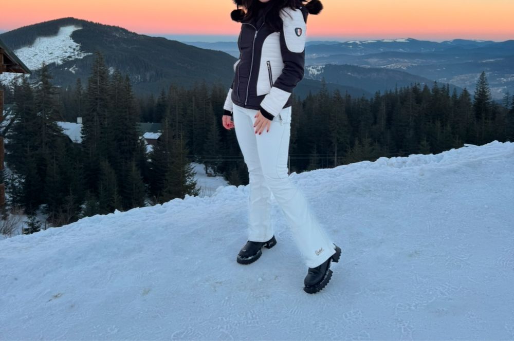 Лыжный костюм женский франция белый черный