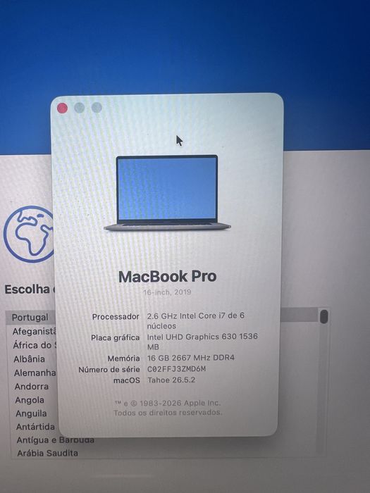 Vendo macbook pro, 16” i7 2019