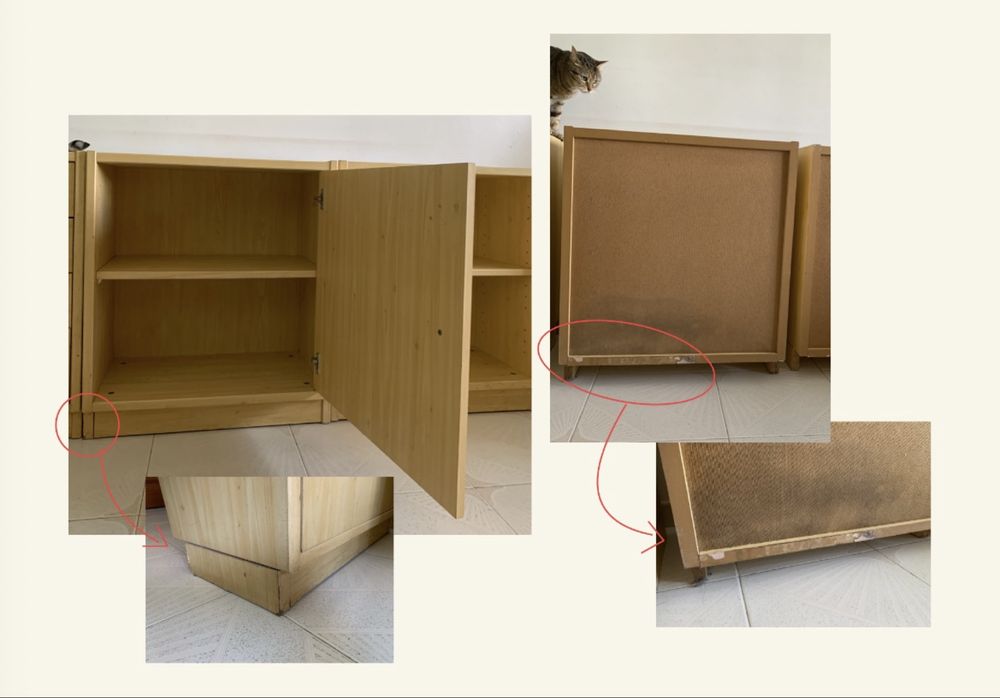Conjunto de 3 Móveis Modulares (Gavetas, Porta e Prateleiras) - Tom Pinho