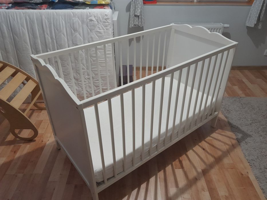 Łóżeczko z materacem 60x120 Ikea białe
