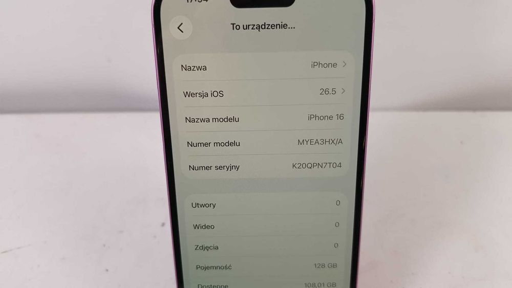 Smartfon APPLE iPhone 16 8/128GB
