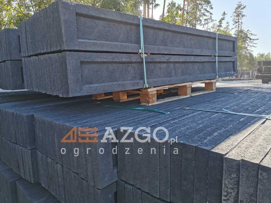 Podmurówka podwalina płyta betonowa krawężnik grafitowa do ogrodzenia