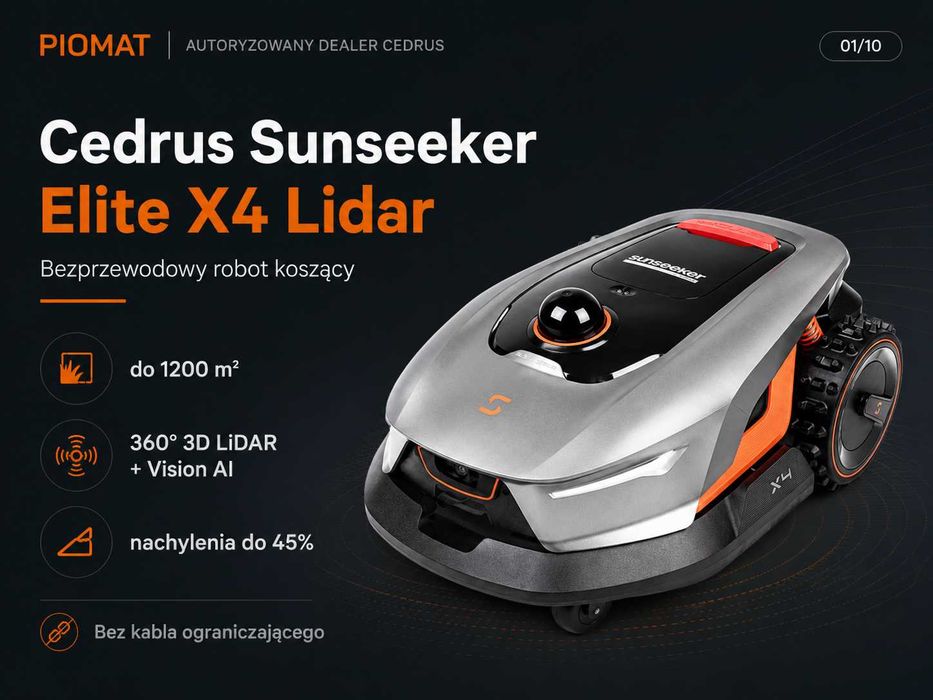 Cedrus Sunseeker X4 LiDAR bez kabla Vision AI do 1200 m2