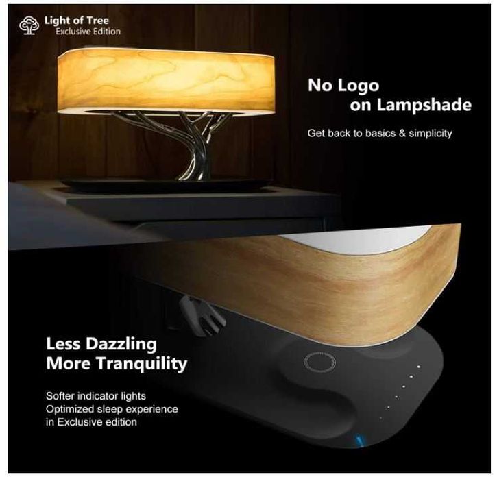 Lampka nocna z głośnikiem Bluetooth i ładowarką