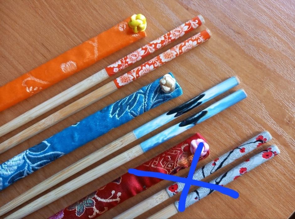 bambusowe PAŁECZKI sushi i nie tylko, etui jedwab sztuczny