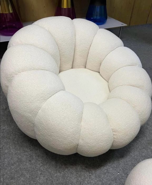 Fotel pufa dynia zestaw sofa obrotowe buckle bezowy roz cala polska