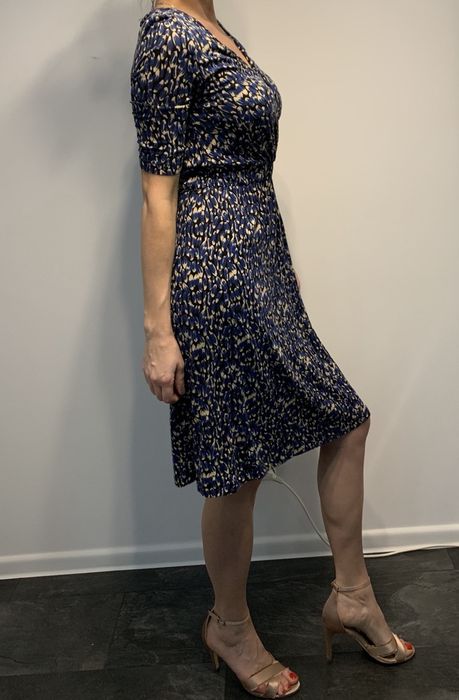 Suknia H&M 34 granatowa 3/4 rękaw