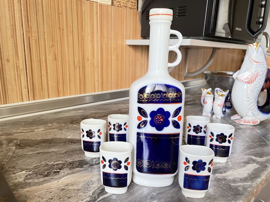 фарфоровый кобальтовый набор в Украинском стиле