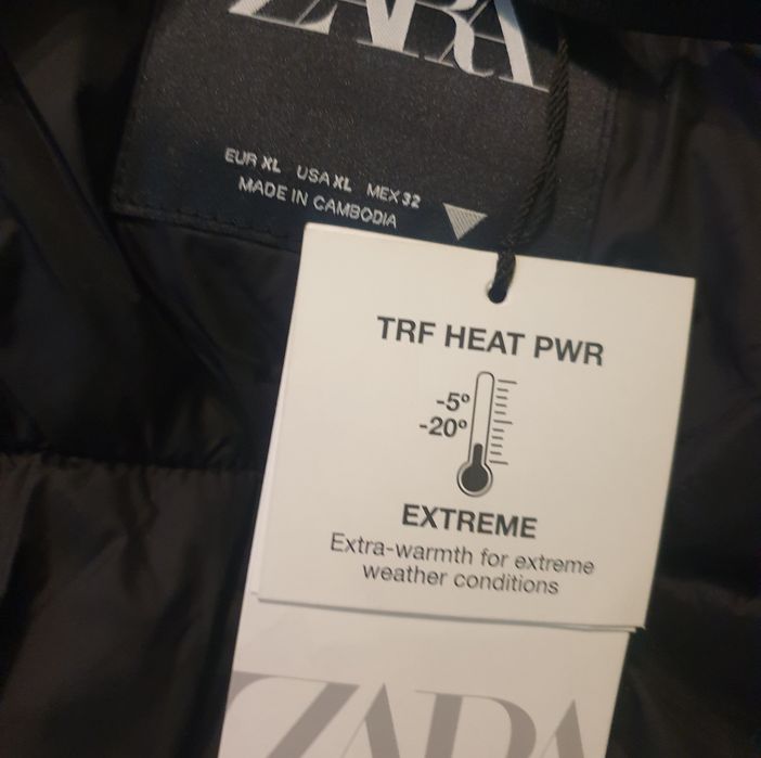 czarna zimowa parka kurtka XL zara