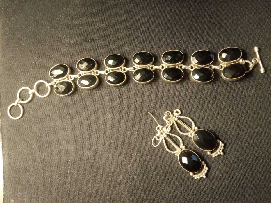 Índia: Bracelete Prata e Ónix