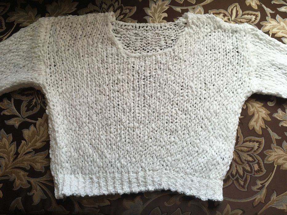 Джемпер вязаный белоснежный полиестер  р.44-46 новый