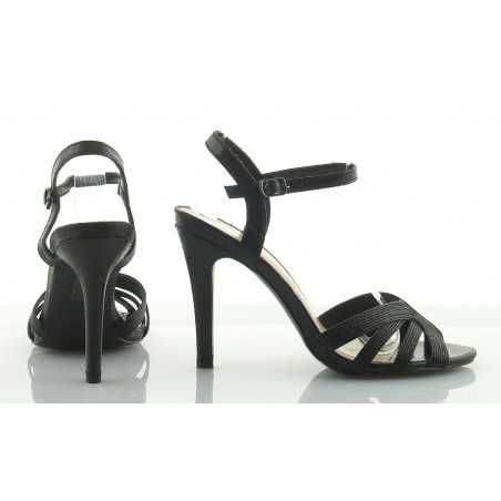 Sandały na szpilce 10 cm. pasek czarne r 39