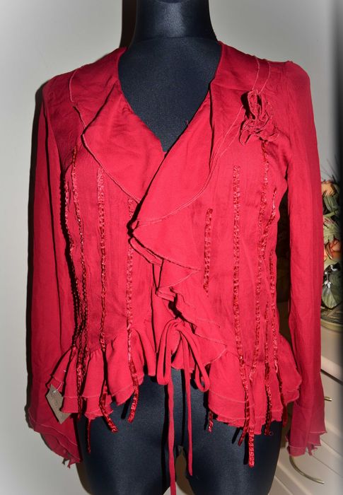 8 ^ Bella Moda elegancka bluzka koszulowa szyfonowa 42