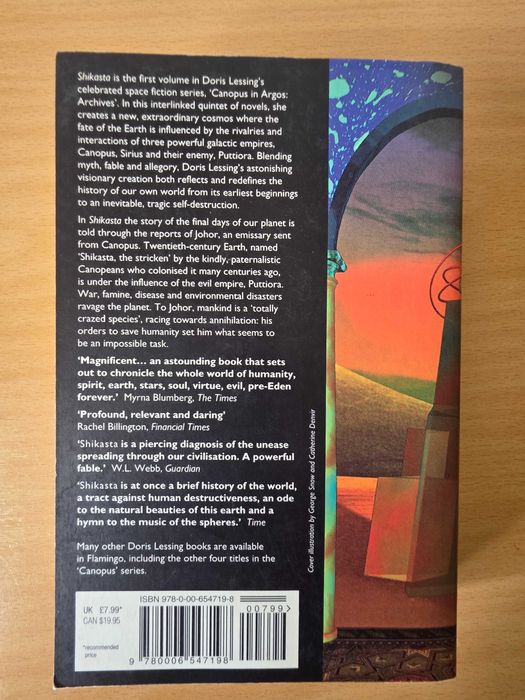Livro de ficção científica "Shikasta" de Doris Lessing