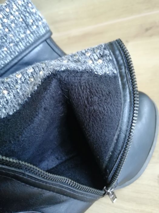 Buty kozaki czarne damskie 38 ocieplane