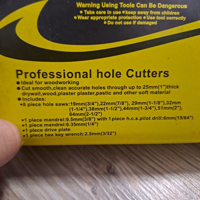 Nowy 11-częściowy zestaw otwornic do gk, drewna