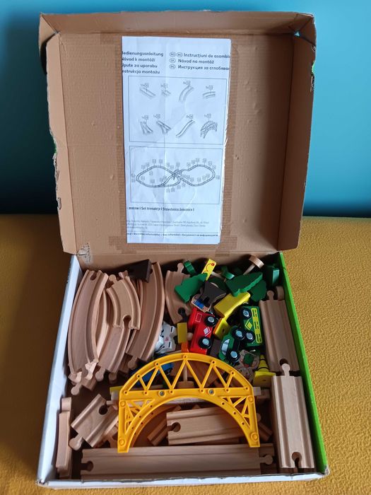 Pociąg drewniany Kid Land (Komplet + instrukcja + karton)