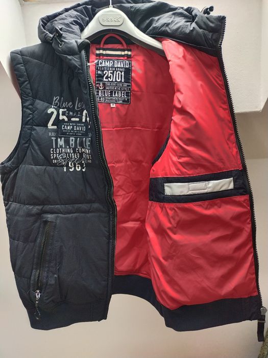 Kamizelka z kapturem, męska ocieplana, firmy Camp David