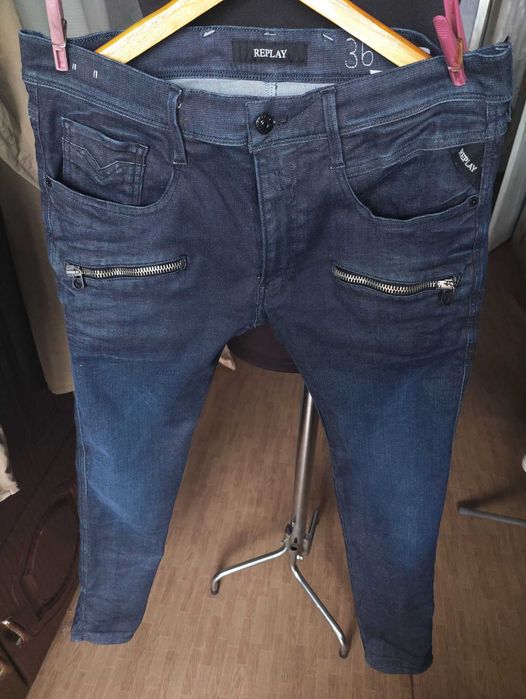 Джинсы Replay Anbass jeans Italy w33 stretch dark blue.