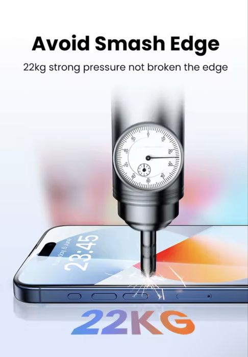 Защитное стекло Ugreen iPhone 17 Pro Max, 17 Pro, полное покрытие, 9D With Black Border, 2 стекла, очень тонкие рамки